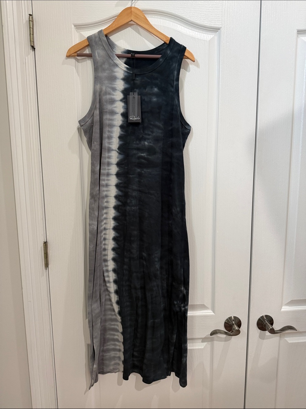 Rails Size M Sleeveless Tie-Dye Midi Dress - Black & Gray NWT